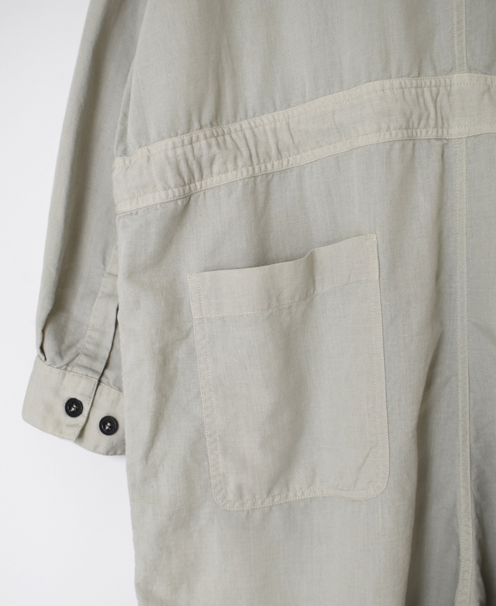 INHT2511CLD(オーバーオール) COTTON LINEN PLAIN OVERDYE ONE-UP COLLAR OVERALLS