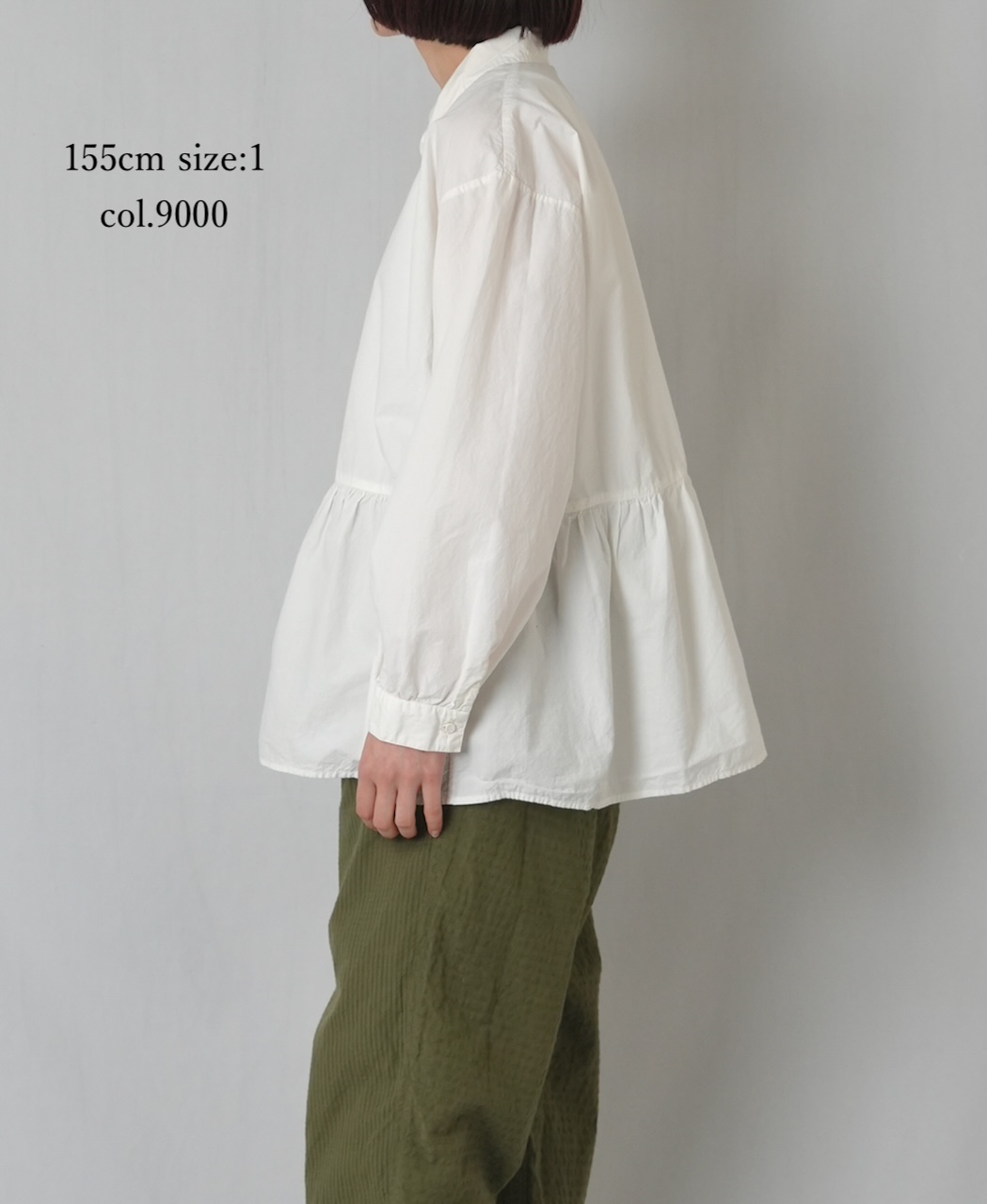 NMDS25911D(シャツ) 60s ORGANIC POPLIN PLAIN REGULAR COLLAR RAJASTHAN GATHERED SHIRT