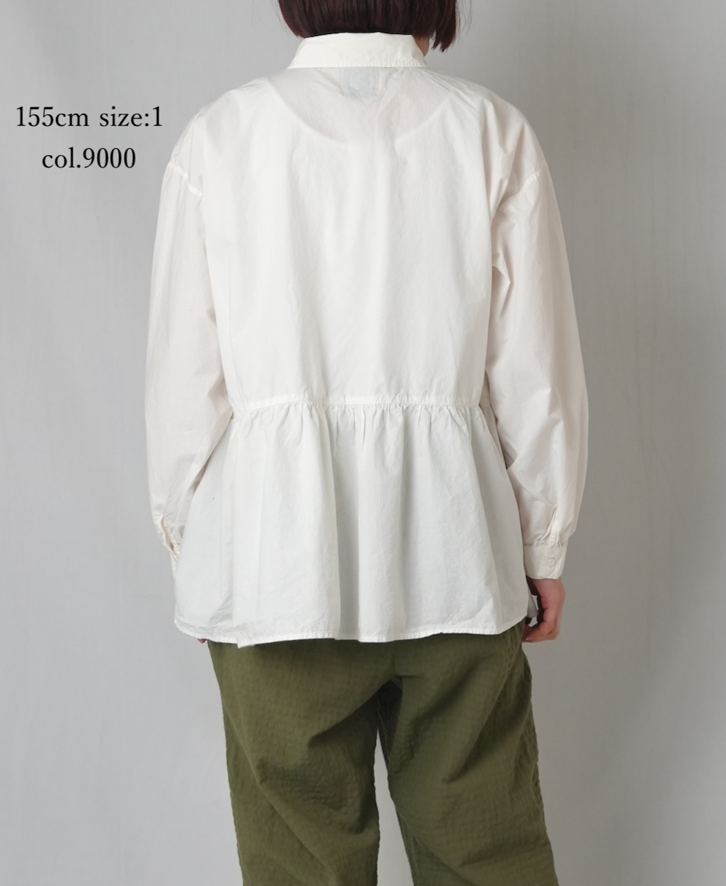 NMDS25911D(シャツ) 60s ORGANIC POPLIN PLAIN REGULAR COLLAR RAJASTHAN GATHERED SHIRT
