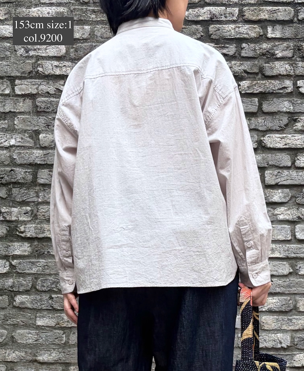 NMDS26221(シャツ) 60s ORGANIC CAMBRIC BANDED COLLAR EMB SHIRT