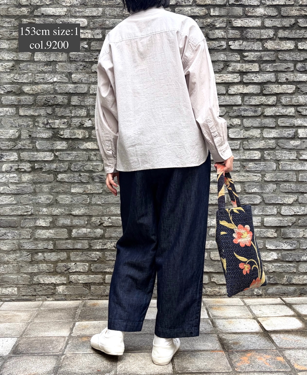 NMDS26221(シャツ) 60s ORGANIC CAMBRIC BANDED COLLAR EMB SHIRT