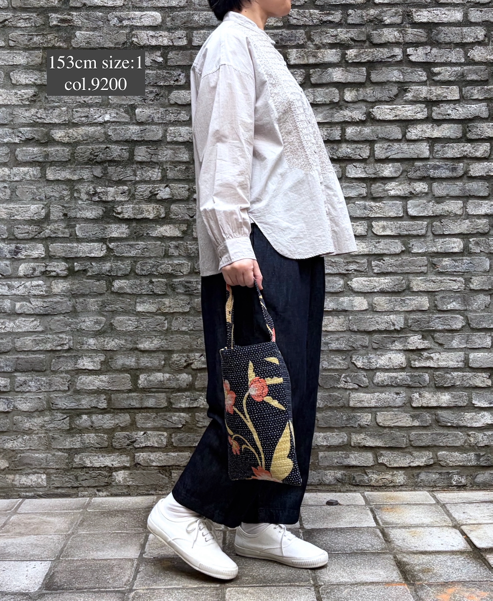 NMDS26221(シャツ) 60s ORGANIC CAMBRIC BANDED COLLAR EMB SHIRT