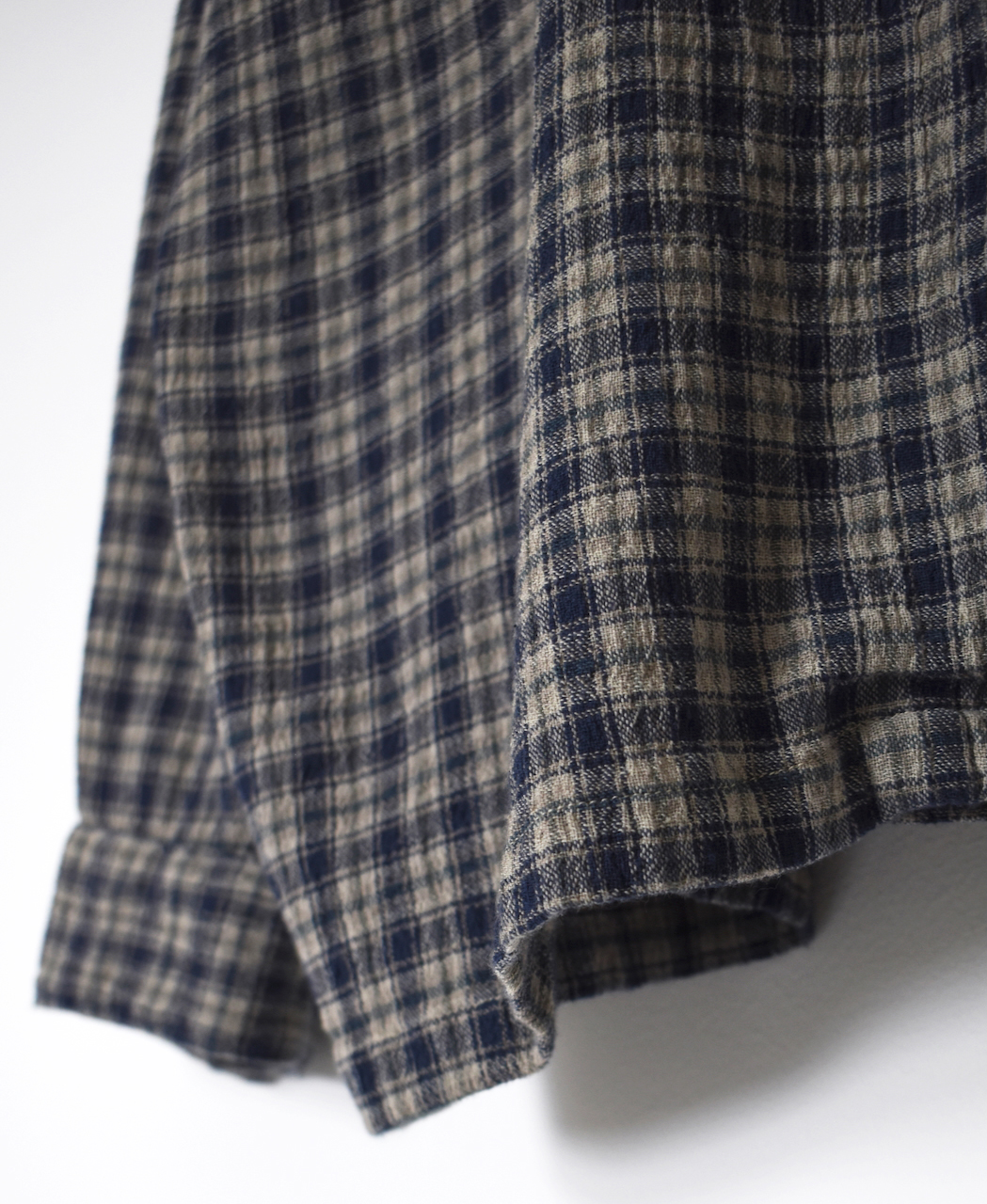 INHT2512CCD(シャツ) COTTON CHECK OVERDYE ONE-UP COLLAR SHIRT