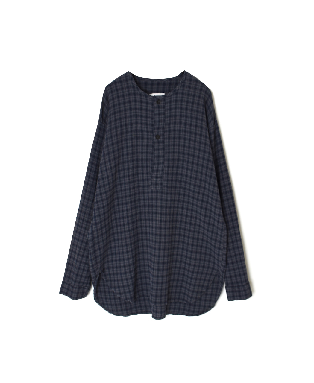 INHT2603CCD(シャツ) COTTON CHECK OVERDYE HENRY NECK SHIRT