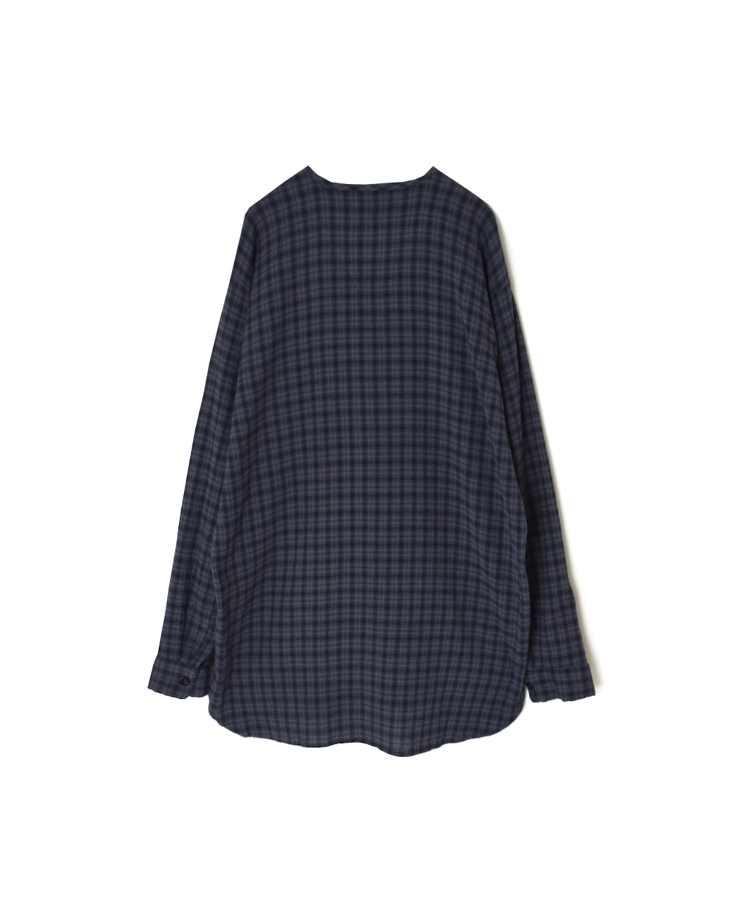 INHT2603CCD(シャツ) COTTON CHECK OVERDYE HENRY NECK SHIRT