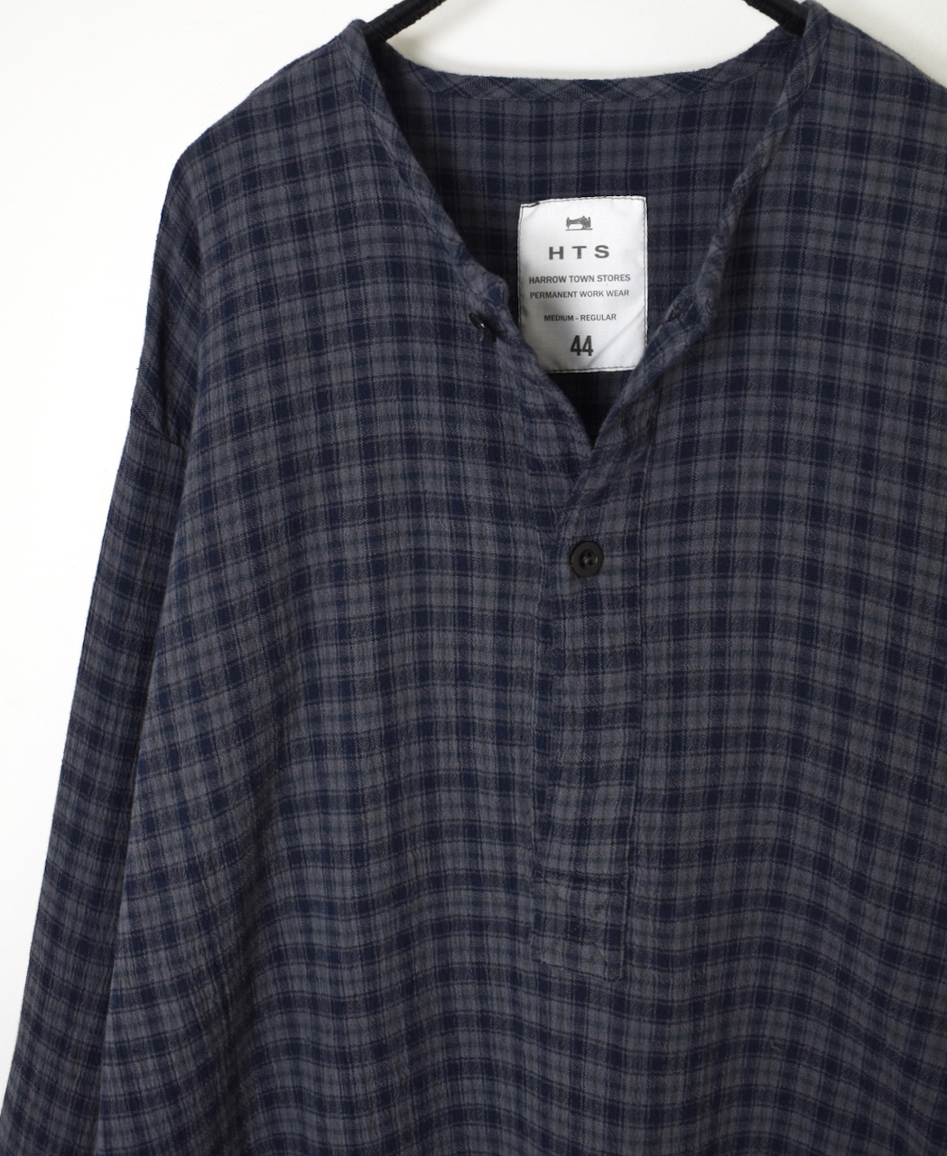 INHT2603CCD(シャツ) COTTON CHECK OVERDYE HENRY NECK SHIRT