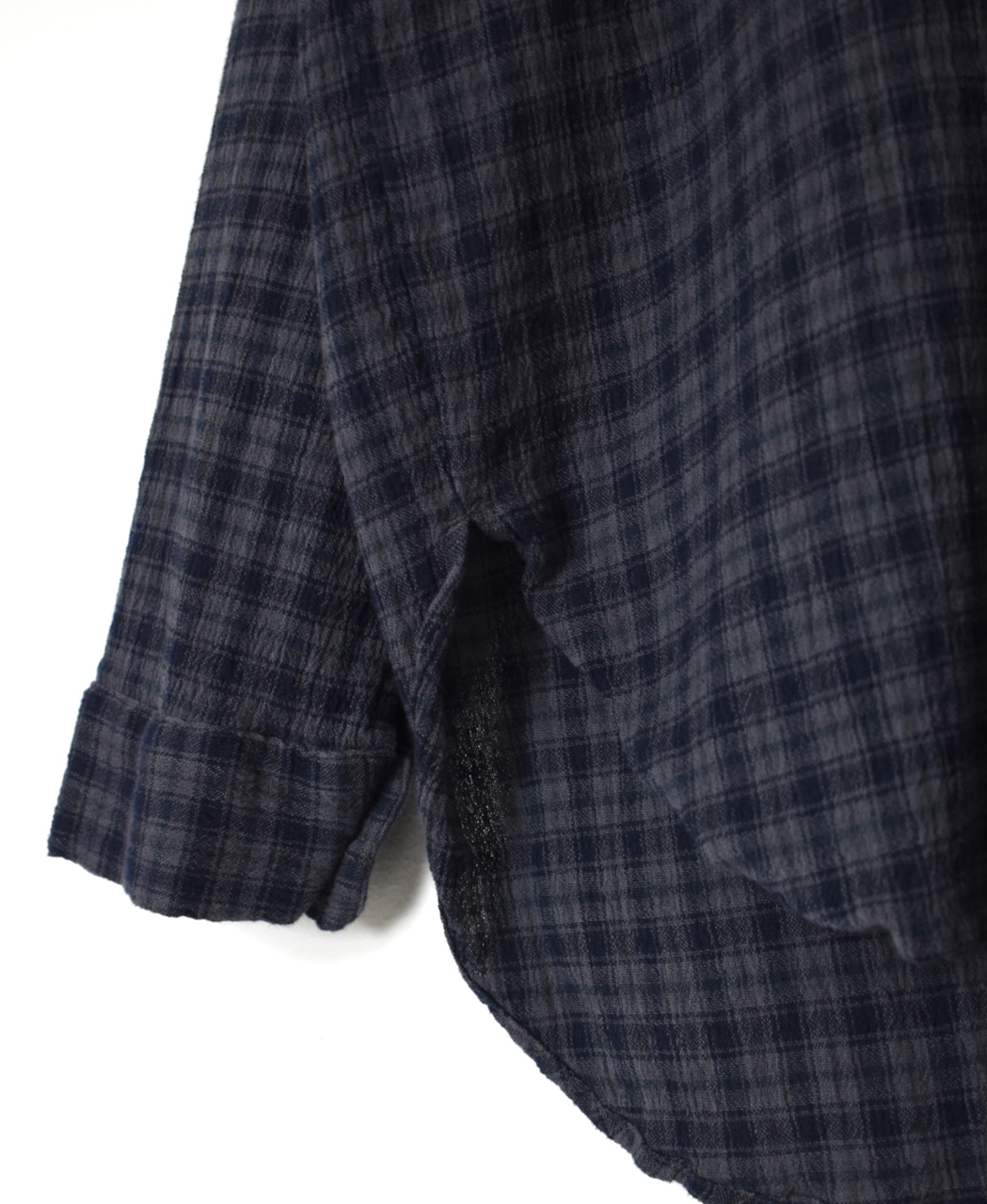 INHT2603CCD(シャツ) COTTON CHECK OVERDYE HENRY NECK SHIRT
