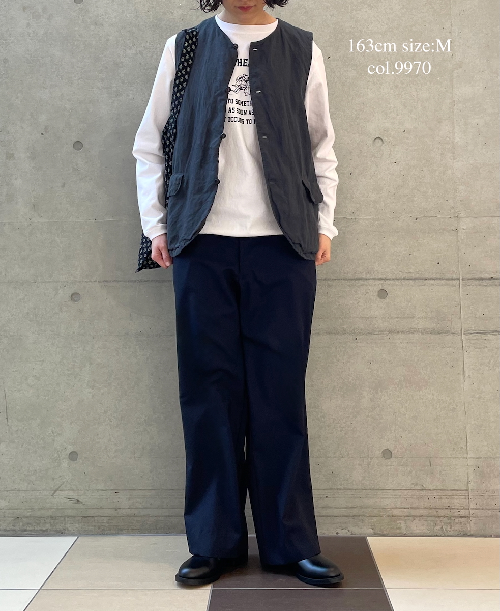 NVL2401LD (ベスト) 50'S LINEN PLAIN (OVERDYE) NO COLLAR VEST
