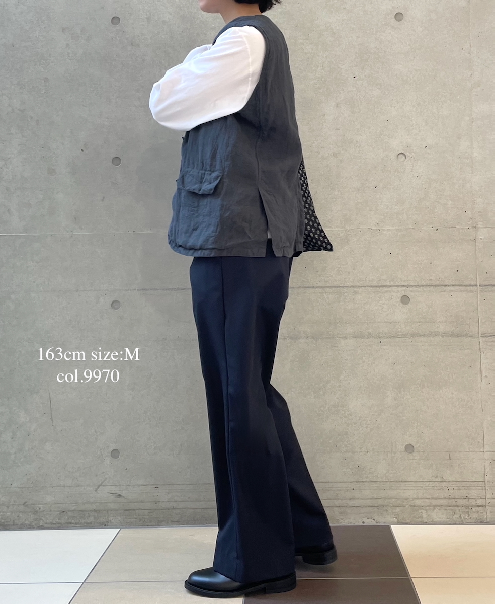 NVL2401LD (ベスト) 50'S LINEN PLAIN (OVERDYE) NO COLLAR VEST