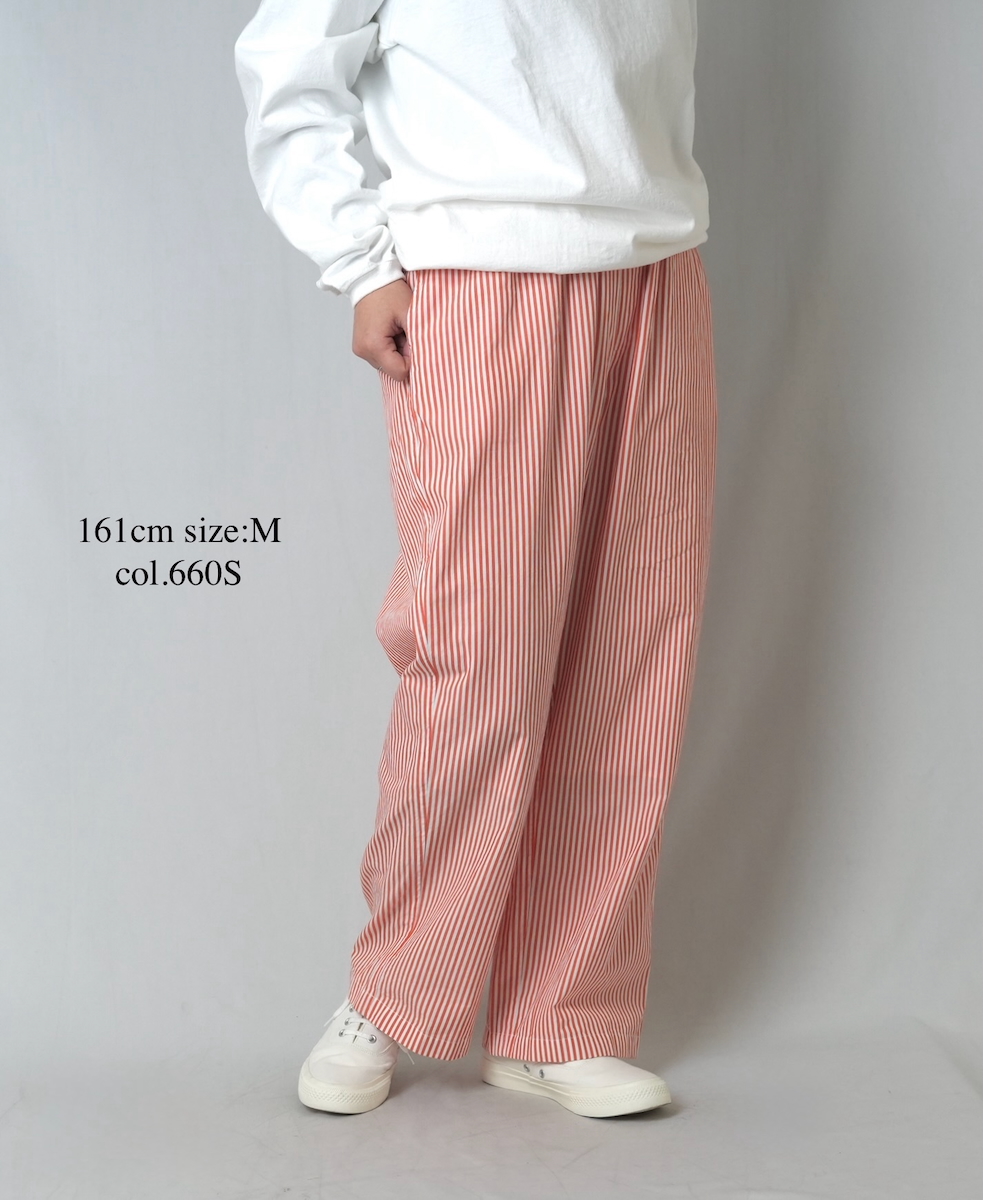 NVL2523(パンツ) POPLIN STRIPE EASY PANTS