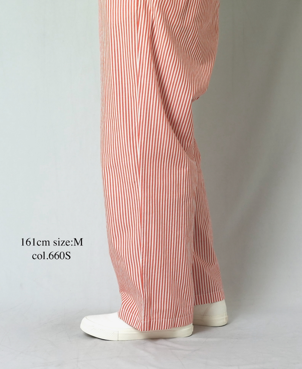 NVL2523(パンツ) POPLIN STRIPE EASY PANTS