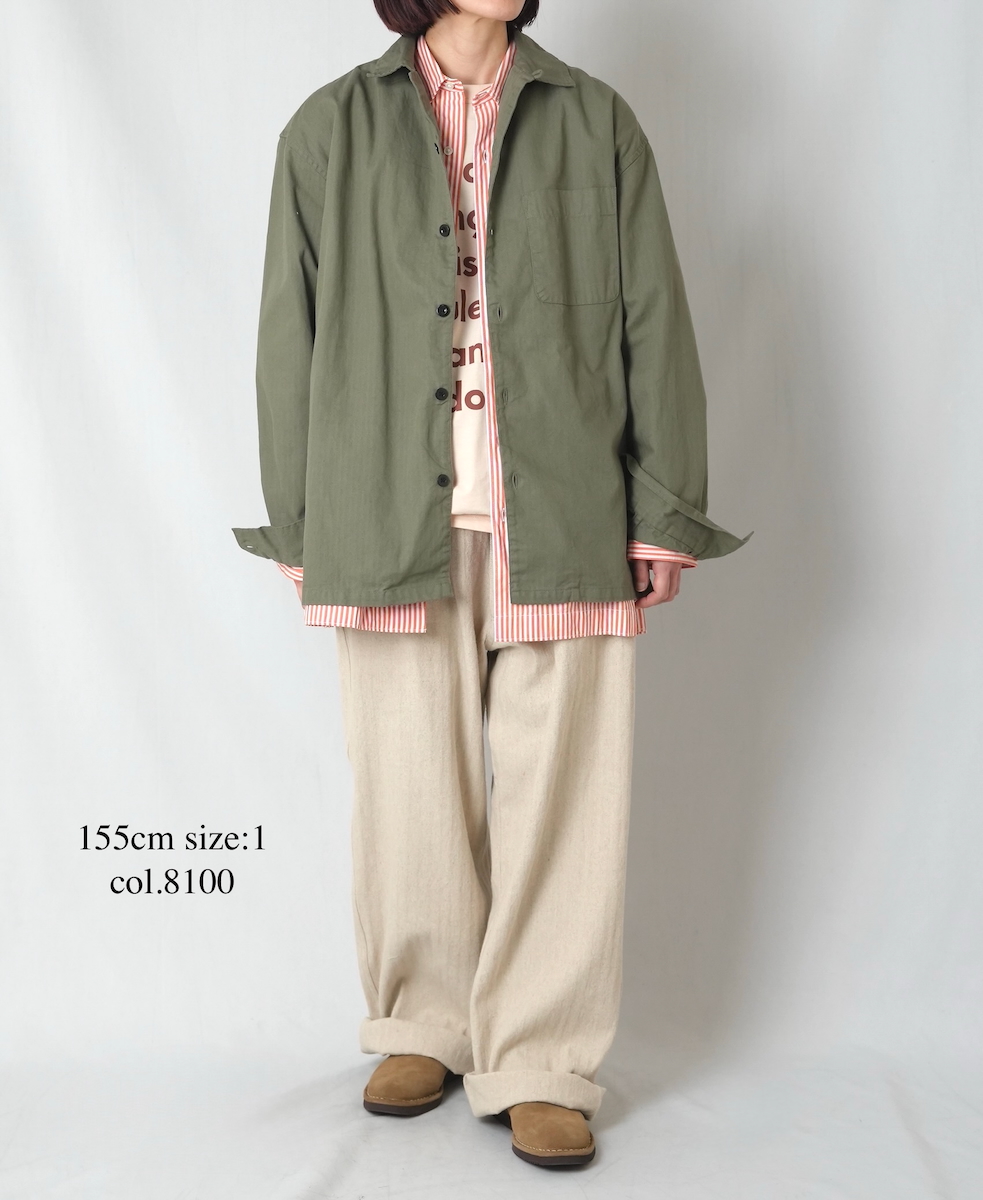 GNAM2612(パンツ) COTTON/LINEN HERRINGBONE ONE-TUCK PANTS