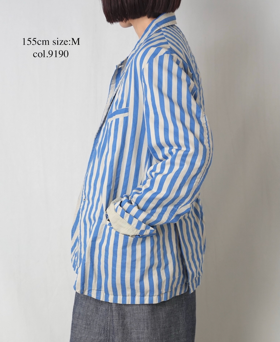 NVL2301PSD(ジャケット) POPLIN WIDE STRIPE (OVERDYE) SIDE VENTS TAILORED JACKET