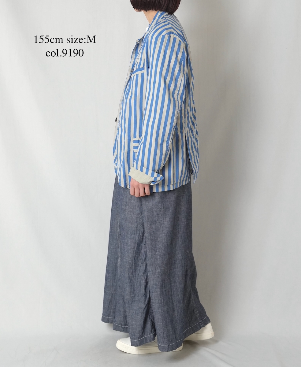NVL2301PSD(ジャケット) POPLIN WIDE STRIPE (OVERDYE) SIDE VENTS TAILORED JACKET