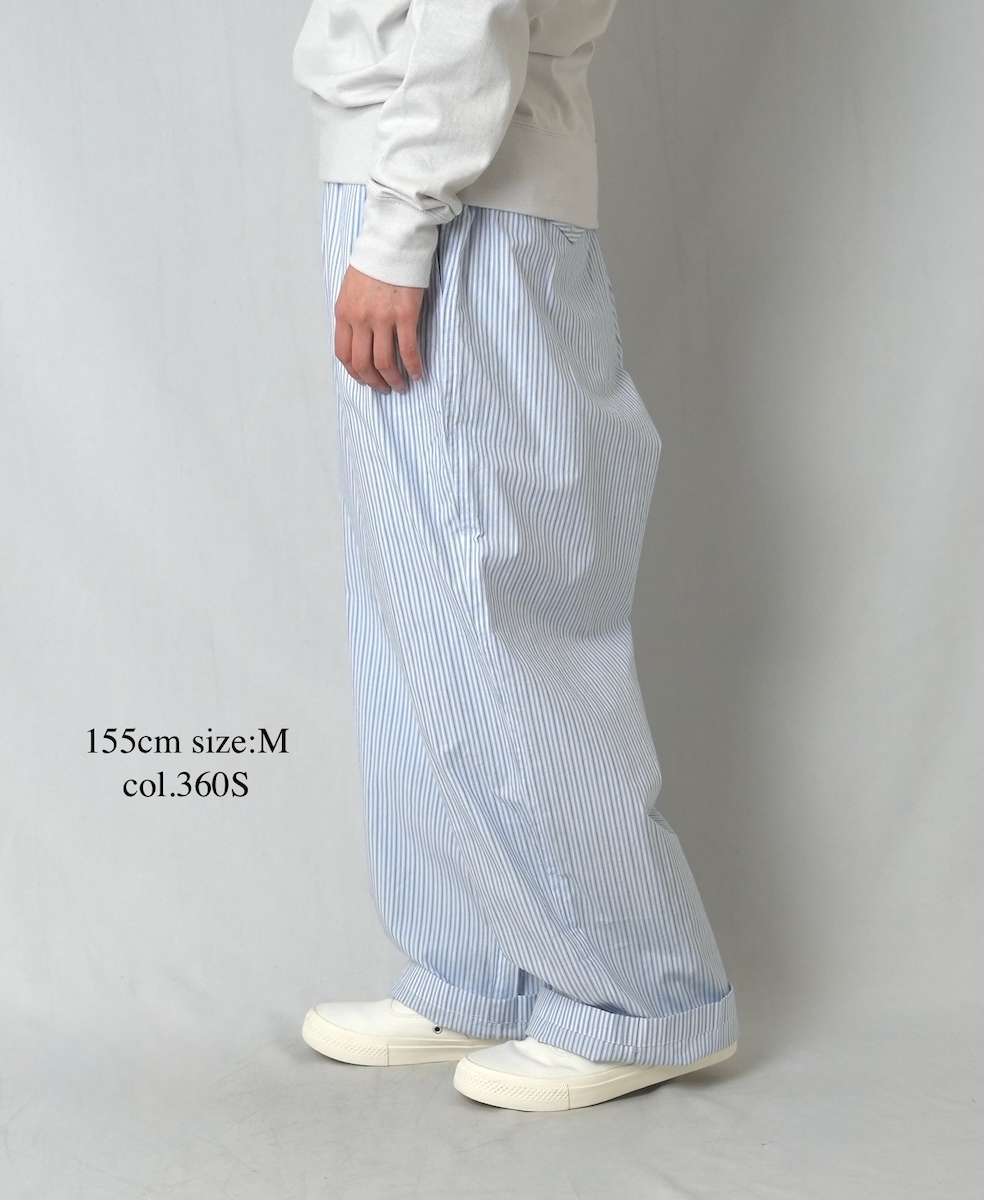 NVL2523(パンツ) POPLIN STRIPE EASY PANTS