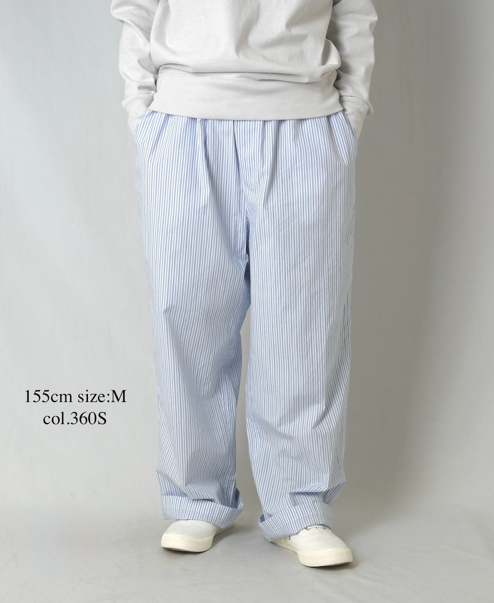 NVL2523(パンツ) POPLIN STRIPE EASY PANTS