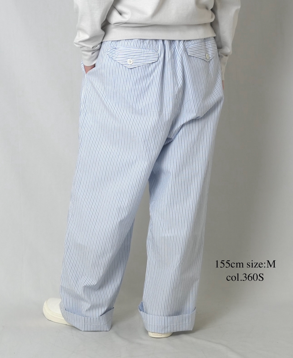 NVL2523(パンツ) POPLIN STRIPE EASY PANTS