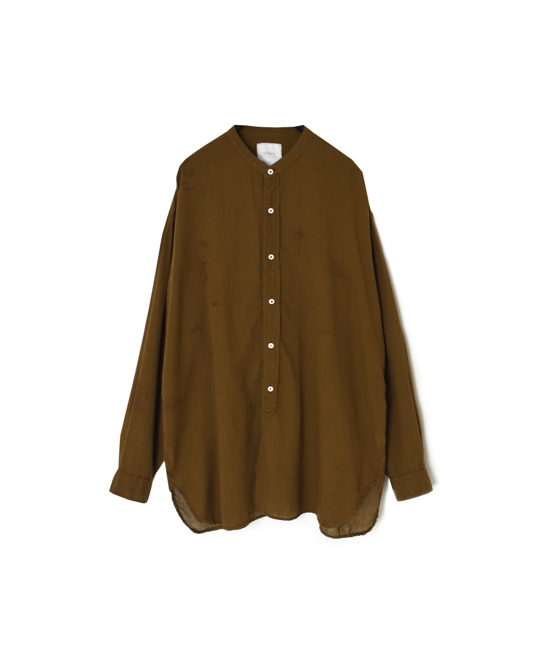 INAM2501G3D(シャツ) 30s GAUZE PLAIN OVERDYE UTILITY BANDED COLLAR SHIRT