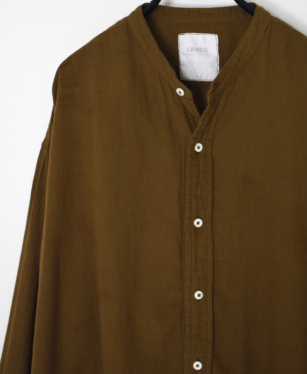 INAM2501G3D(シャツ) 30s GAUZE PLAIN OVERDYE UTILITY BANDED COLLAR SHIRT