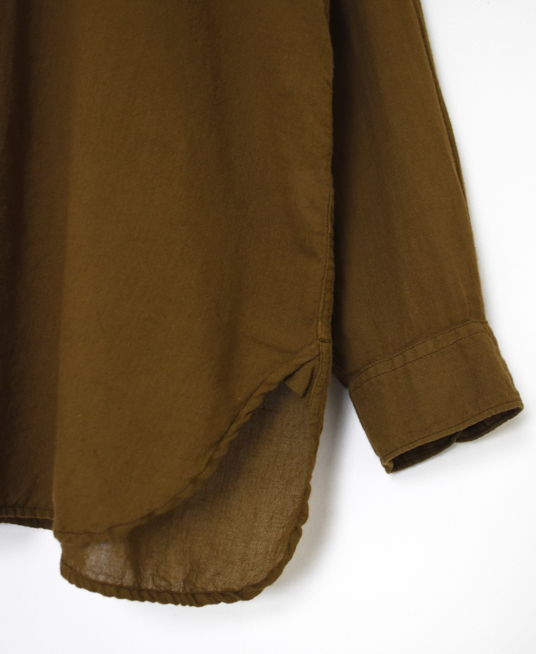 INAM2501G3D(シャツ) 30s GAUZE PLAIN OVERDYE UTILITY BANDED COLLAR SHIRT