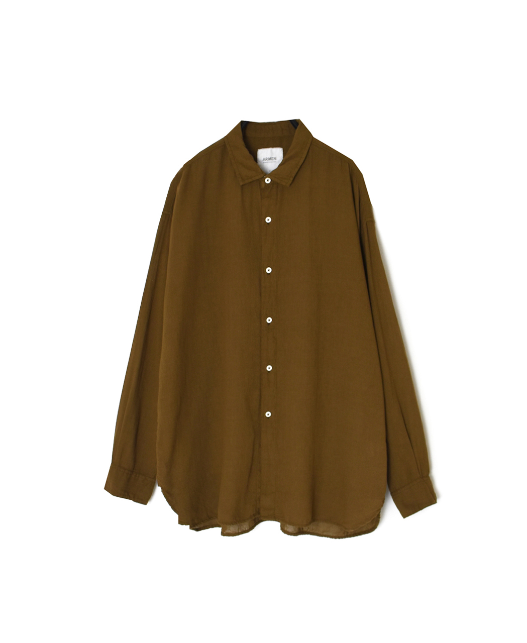 INAM2502G3D(シャツ) 30s GAUZE PLAIN OVERDYE UTILITY REGULAR COLLAR SHIRT