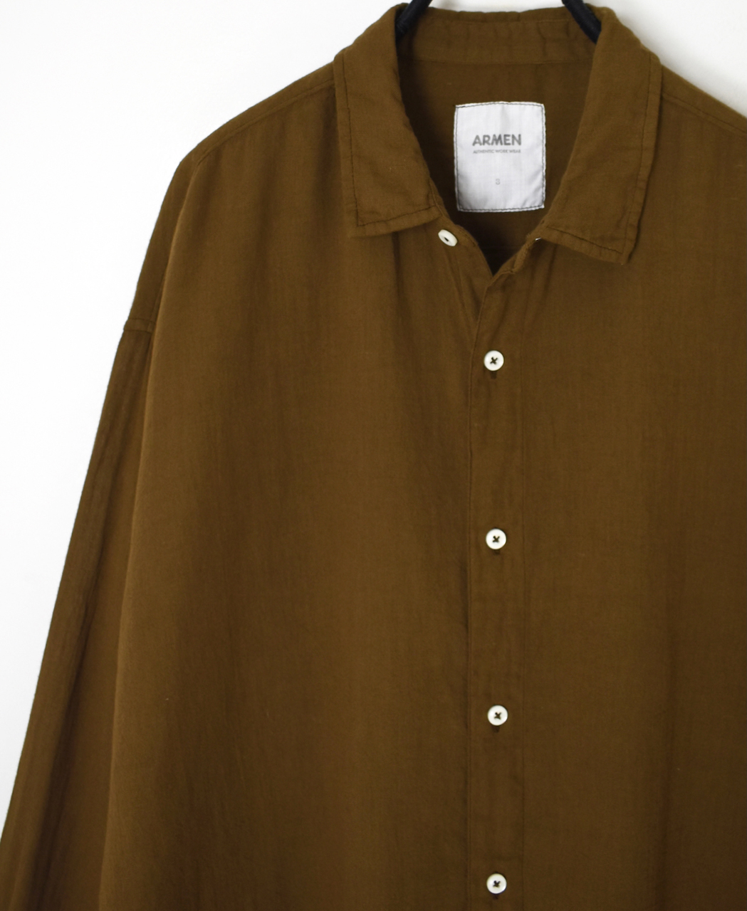 INAM2502G3D(シャツ) 30s GAUZE PLAIN OVERDYE UTILITY REGULAR COLLAR SHIRT