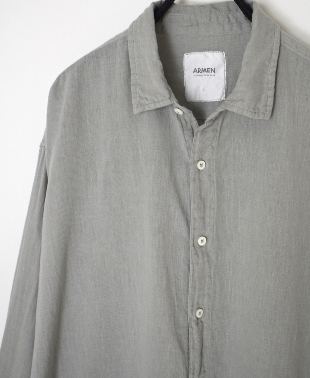 INAM2502G3D(シャツ) 30s GAUZE PLAIN OVERDYE UTILITY REGULAR COLLAR SHIRT