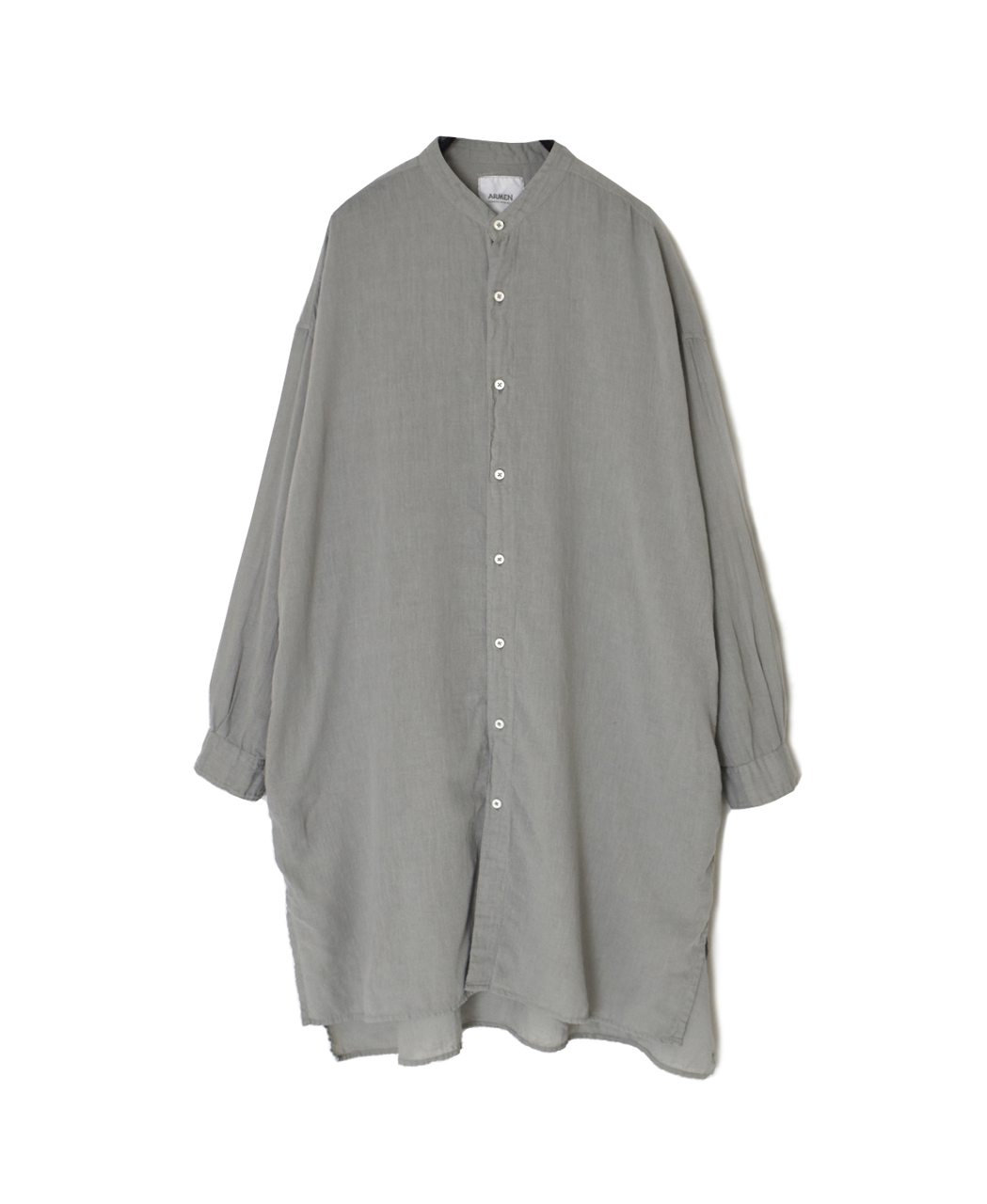 INAM2503G3D(シャツ) 30s GAUZE OVERDYE UTILITY BANDED COLLAR LONG SHIRT