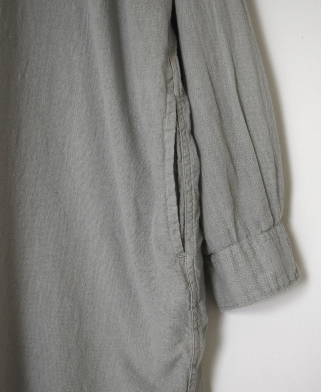 INAM2503G3D(シャツ) 30s GAUZE OVERDYE UTILITY BANDED COLLAR LONG SHIRT