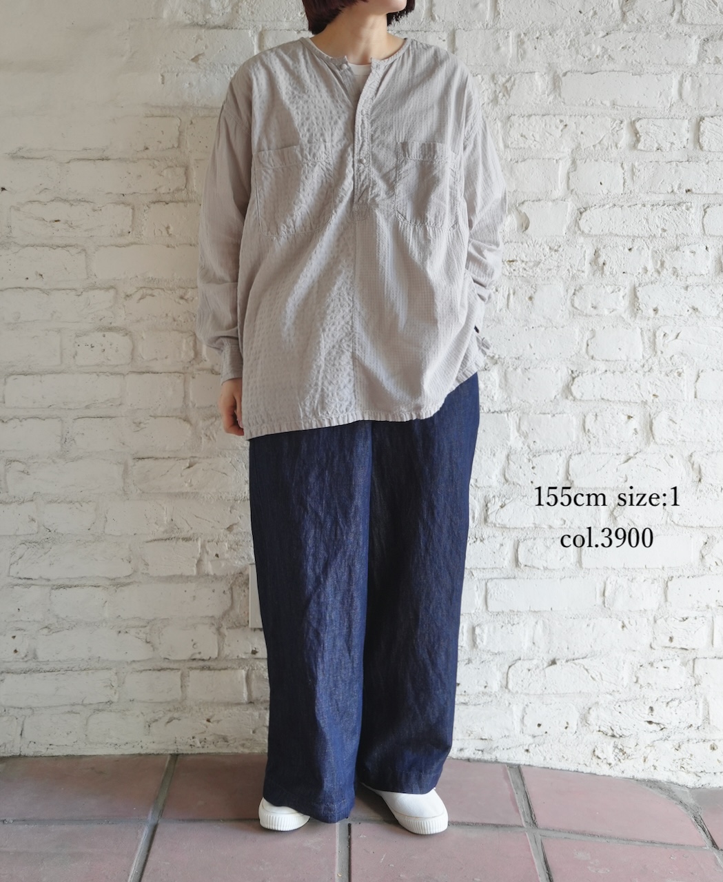 GNMDS2102CL (パンツ) 5.1oz WASHED COTTON/LINEN DENIM EASY WIDE PANTS