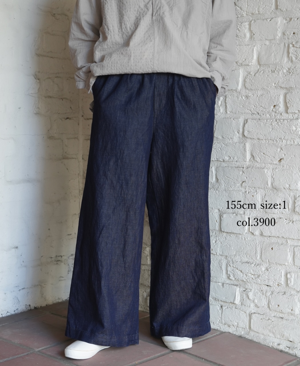 GNMDS2102CL (パンツ) 5.1oz WASHED COTTON/LINEN DENIM EASY WIDE PANTS