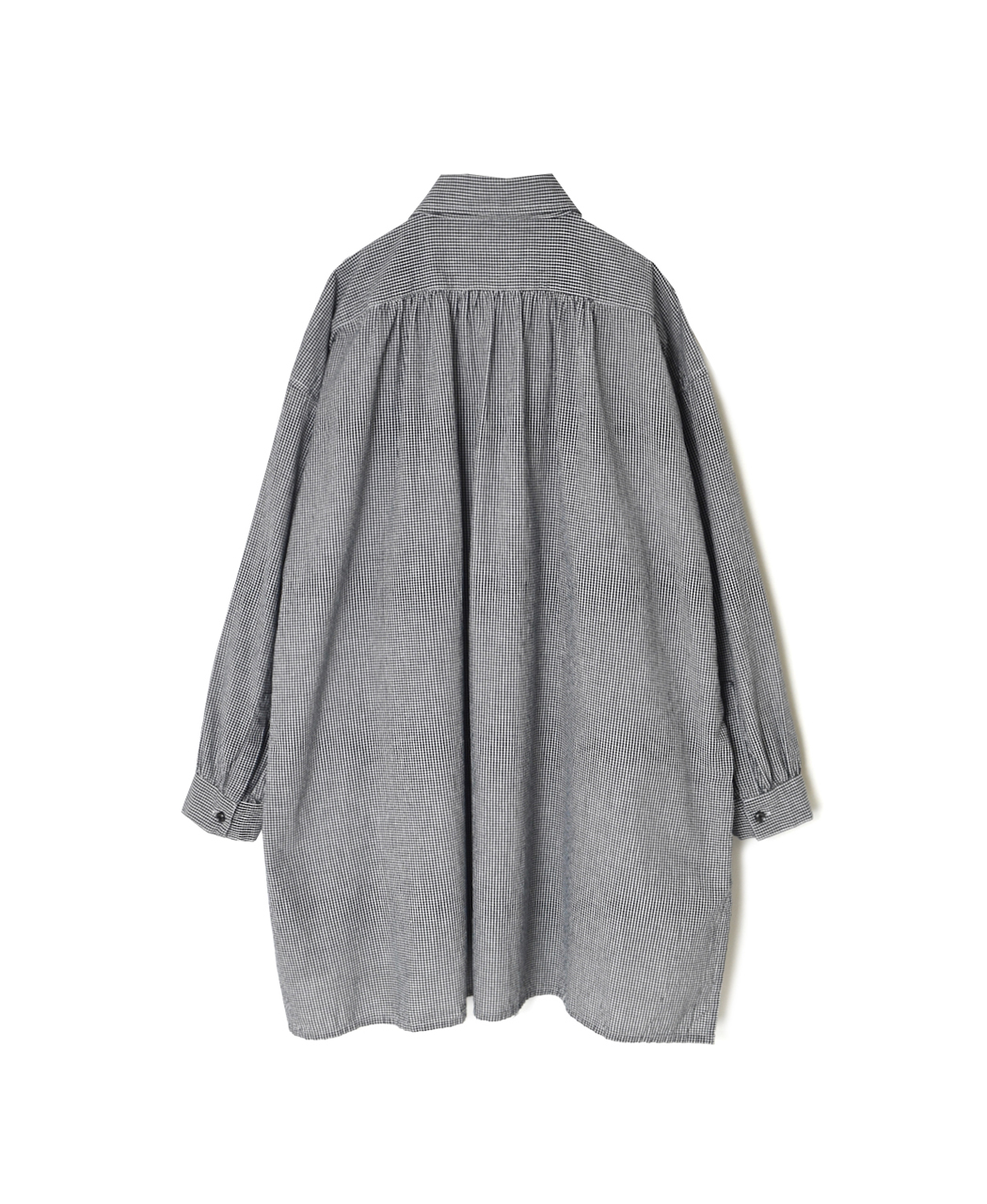 INAM2632C(シャツ) SEERSUCKER GINGHAM CHECK WASH WORK GATHERED SHIRT
