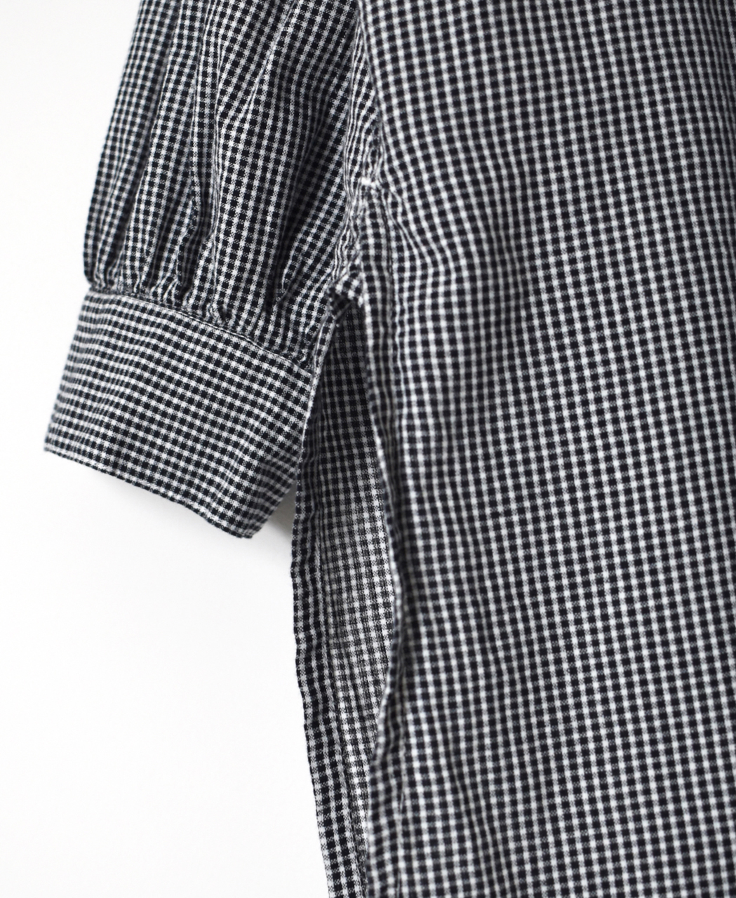 INAM2632C(シャツ) SEERSUCKER GINGHAM CHECK WASH WORK GATHERED SHIRT