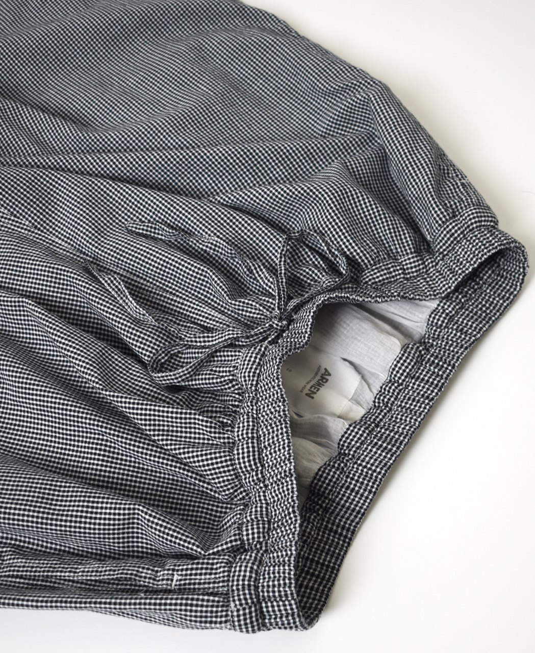 INAM2505C(パンツ) SEERSUCKER GINGHAM CHECK GATHERED EASY PANTS WITH LINING
