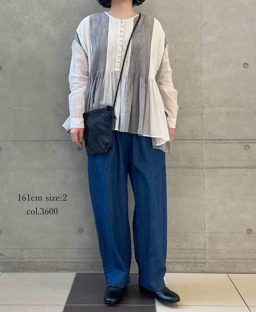 GNMDS2501CL (パンツ) 5.1oz WASHED COTTON / LINEN DENIM TAPERED EASY PANTS