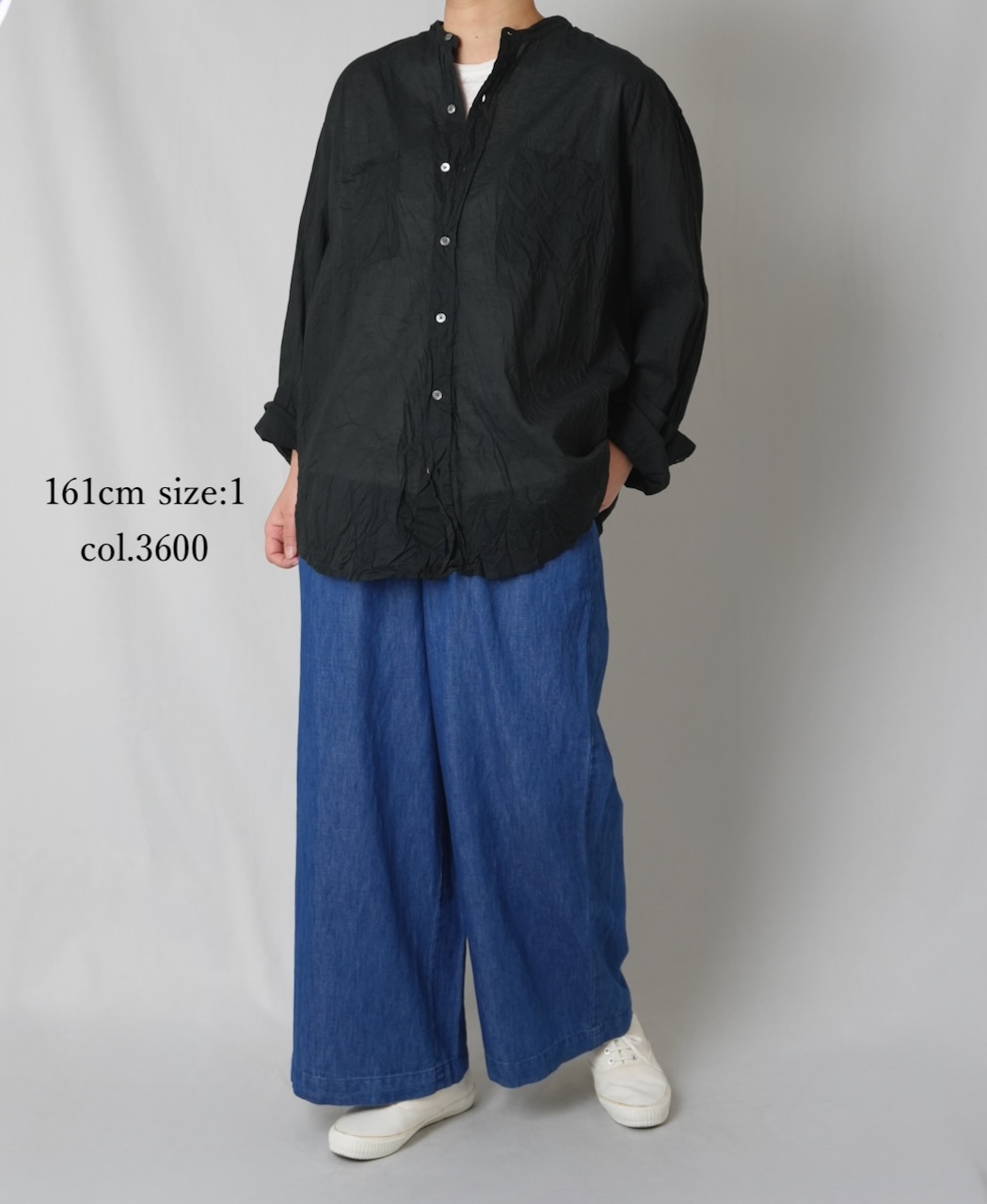 GNMDS2102CL (パンツ) 5.1oz WASHED COTTON/LINEN DENIM EASY WIDE PANTS