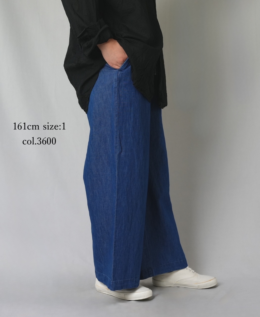 GNMDS2102CL (パンツ) 5.1oz WASHED COTTON/LINEN DENIM EASY WIDE PANTS
