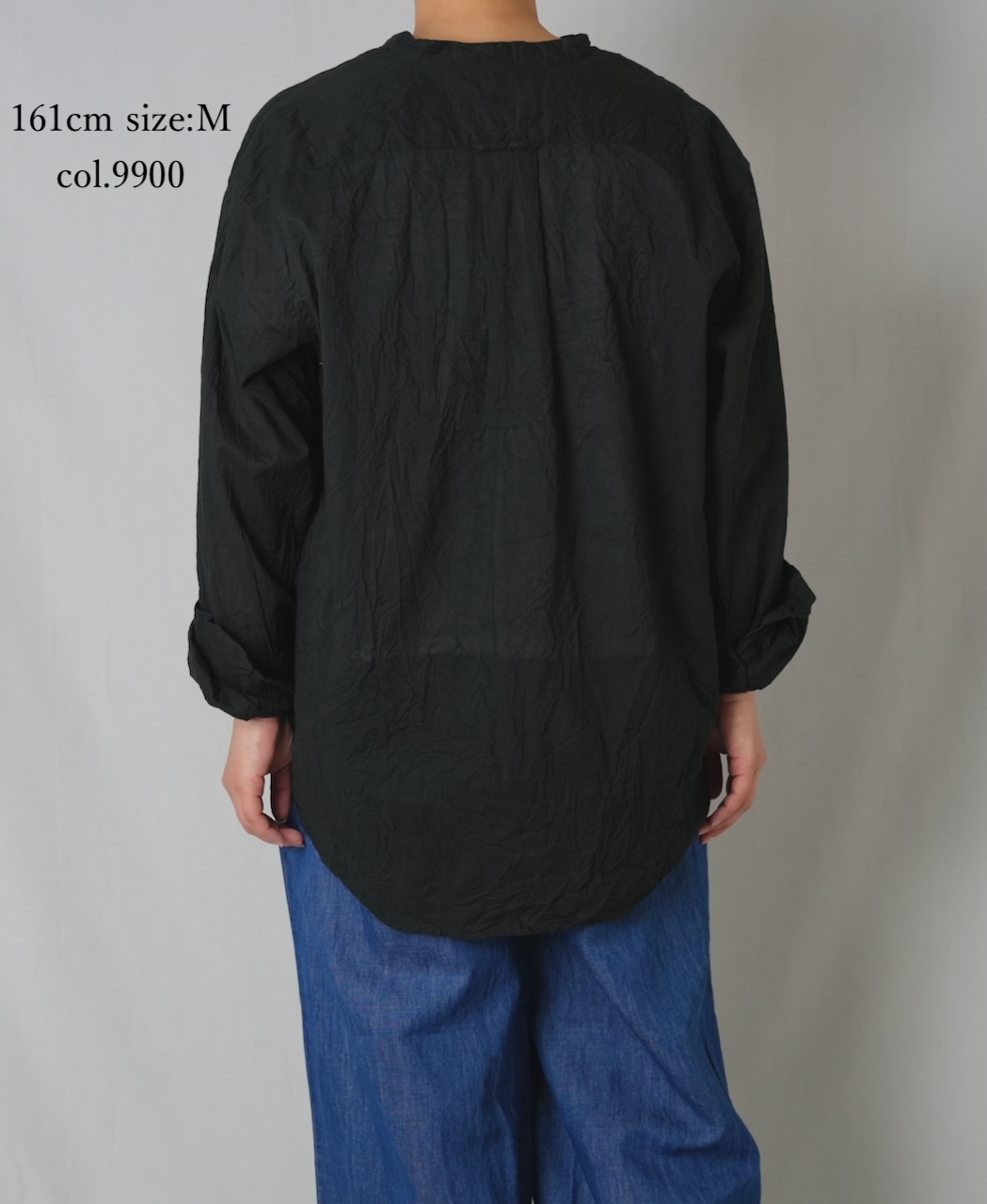 NVL1951CVW (シャツ) 80'S ORGANIC VOILE PLAIN(WRINKLE) BANDED COLLAR L/SL OVERDIZED SHIRT