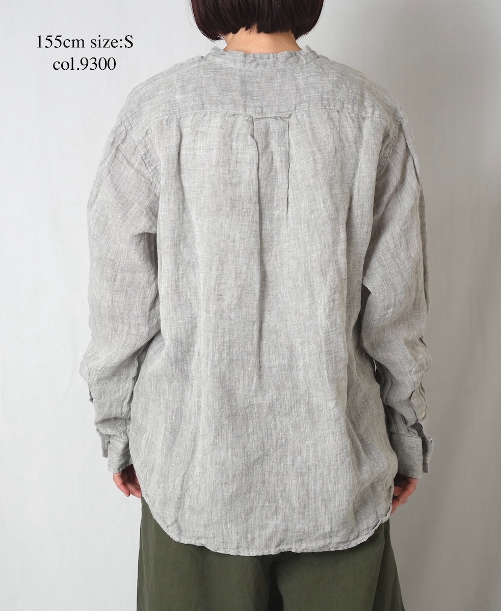 NVL1951LW(シャツ) 60s LINEN CHAMBRAY BANDED COLLAR L/SH OVERSIZED SHIRT