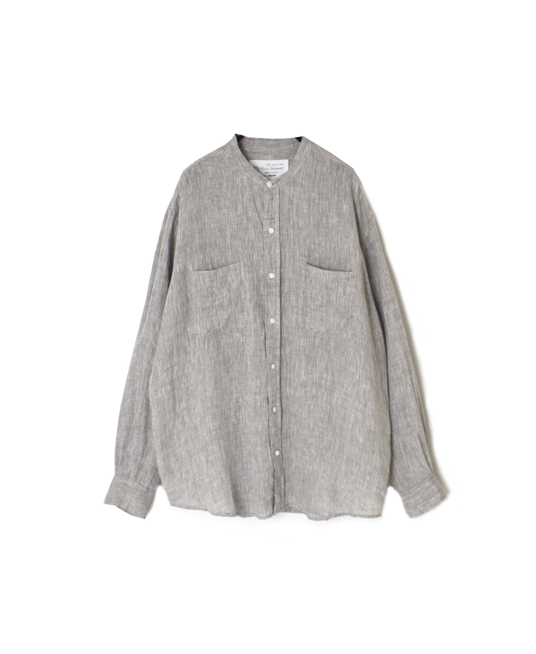 NVL1951LW(シャツ) 60s LINEN CHAMBRAY BANDED COLLAR L/SH OVERSIZED SHIRT