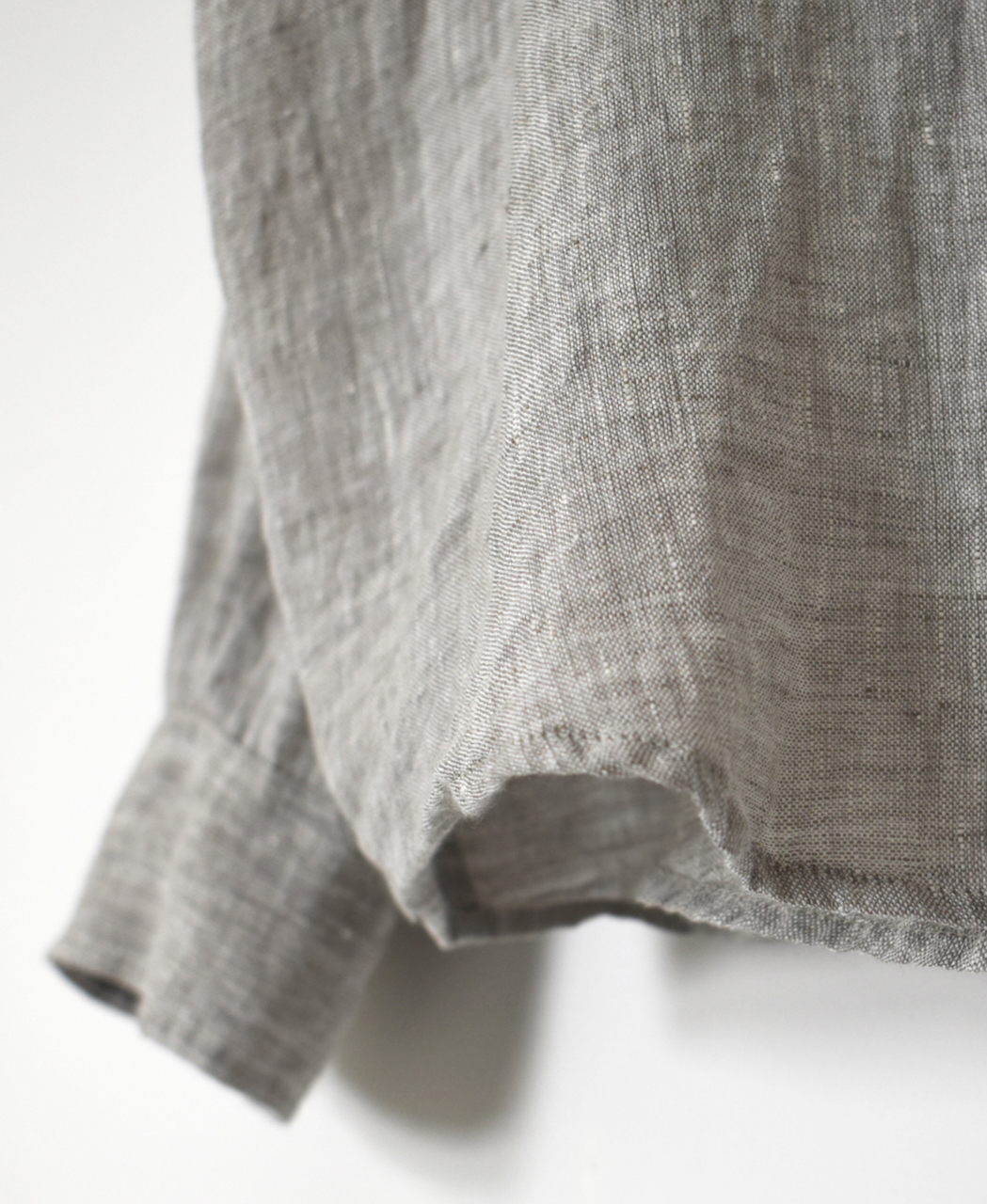 NVL1951LW(シャツ) 60s LINEN CHAMBRAY BANDED COLLAR L/SH OVERSIZED SHIRT