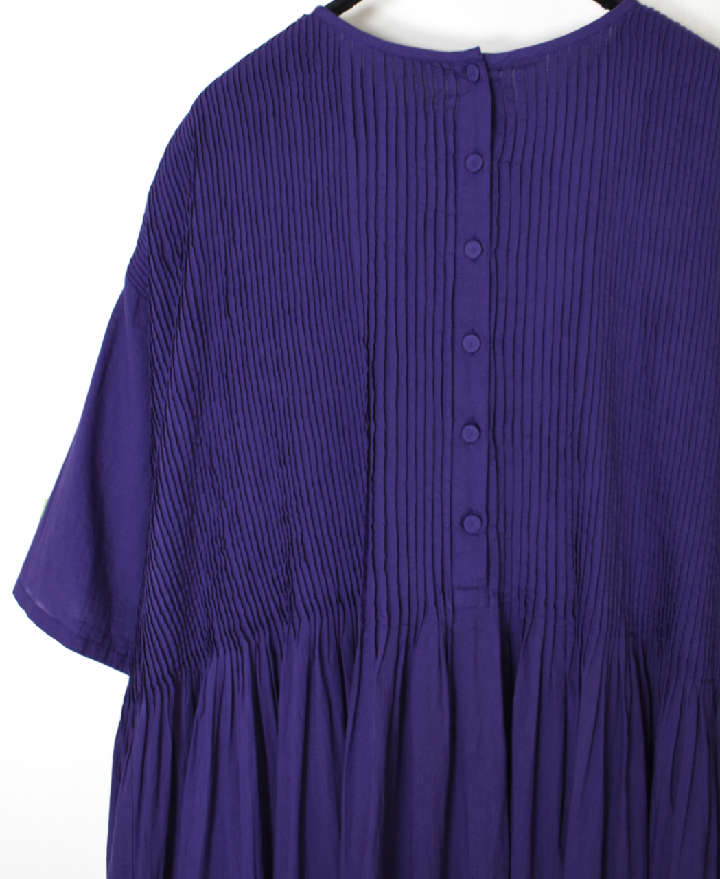 NMDS26243(ワンピース) 80s ORGANIC COTTON VOILE CREW-NECK HALF/SLEEVE DRESS WITH MINI PINTUCK