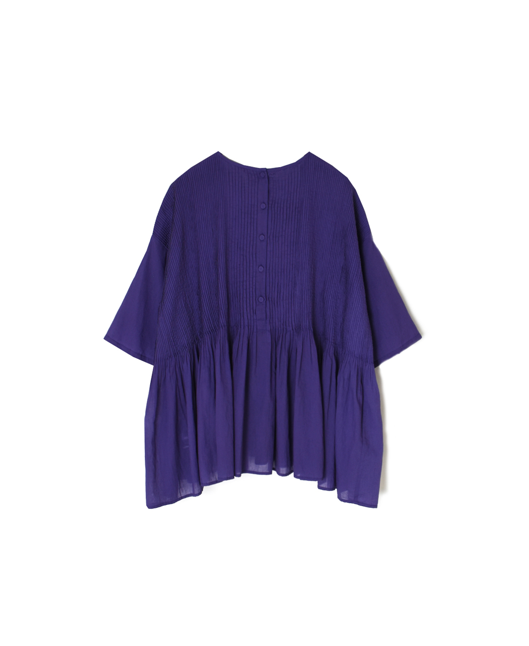 NMDS26241(シャツ) 80s ORGANIC COTTON VOILE CREW-NECK PULLOVER HALF/SLEEVE SHIRT WITH MINI PINTUCK