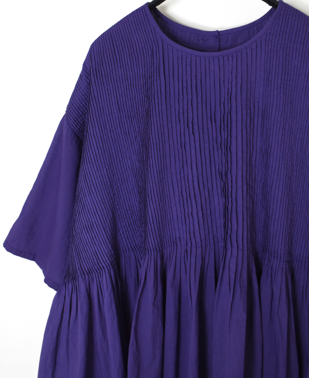 NMDS26241(シャツ) 80s ORGANIC COTTON VOILE CREW-NECK PULLOVER HALF/SLEEVE SHIRT WITH MINI PINTUCK