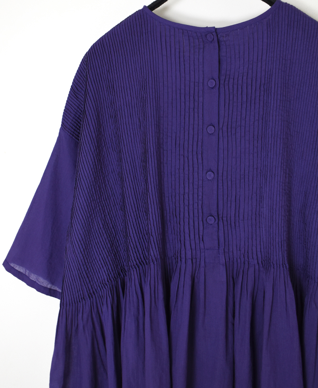 NMDS26241(シャツ) 80s ORGANIC COTTON VOILE CREW-NECK PULLOVER HALF/SLEEVE SHIRT WITH MINI PINTUCK