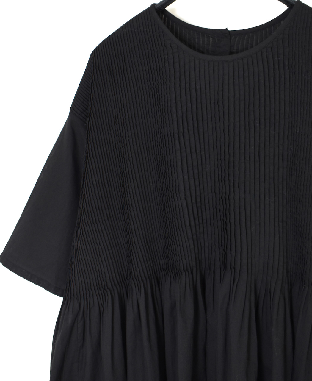 NMDS26241(シャツ) 80s ORGANIC COTTON VOILE CREW-NECK PULLOVER HALF/SLEEVE SHIRT WITH MINI PINTUCK