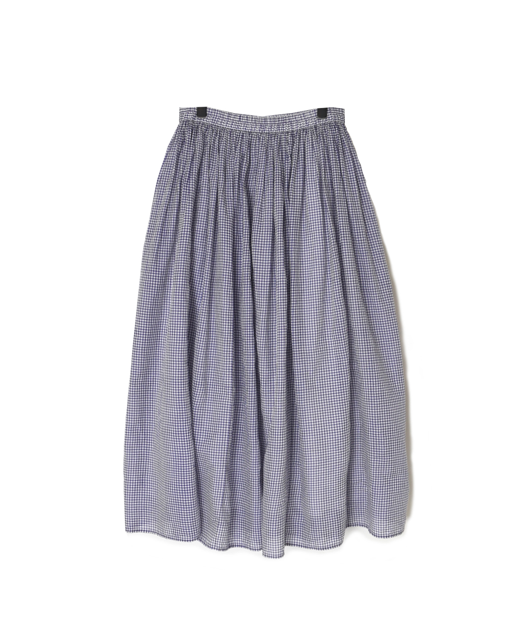 INMDS26026(スカート) HANDWOVEN COTTON/SILK GINGHAM CHECK GATHERERD SKIRT