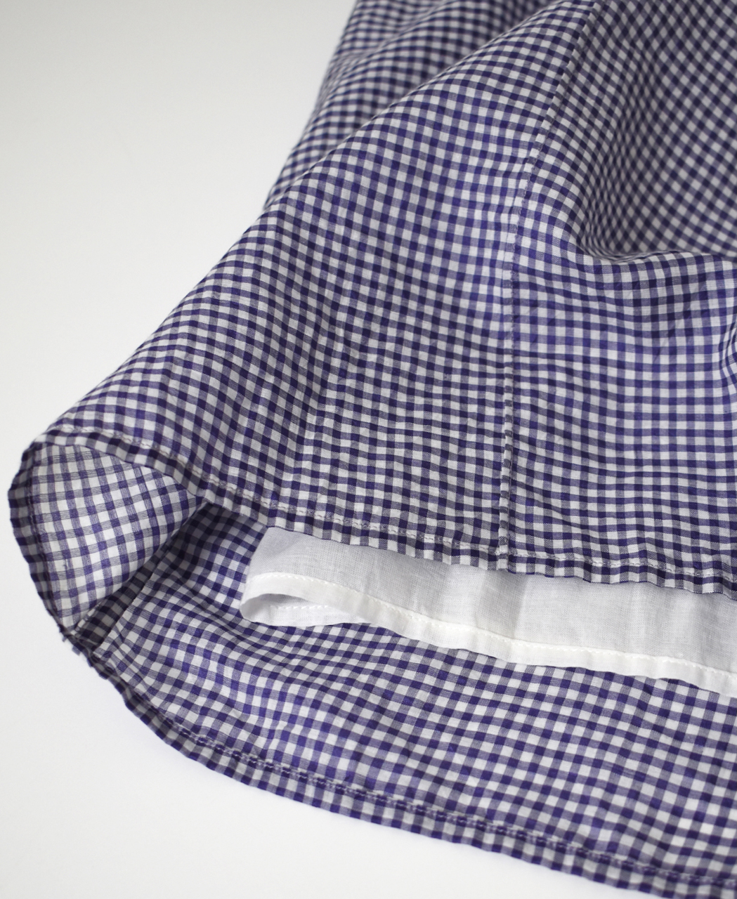 INMDS26026(スカート) HANDWOVEN COTTON/SILK GINGHAM CHECK GATHERERD SKIRT