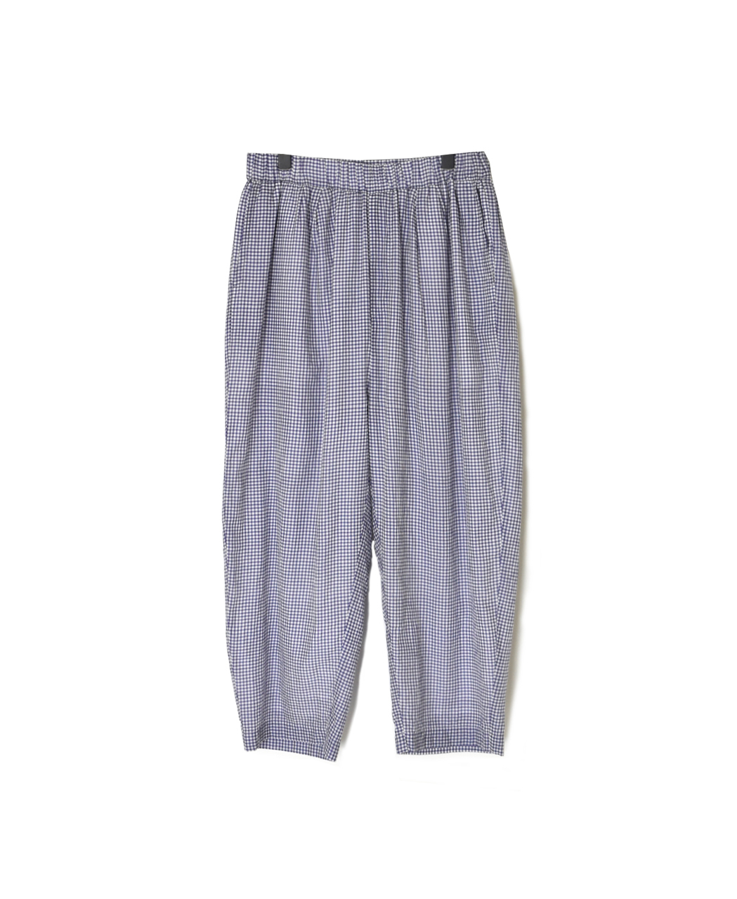 INMDS26025(パンツ) HANDWOVEN COTTON/SILK GINGHAM CHECK 2TUCK TAPERED EASY PANTS
