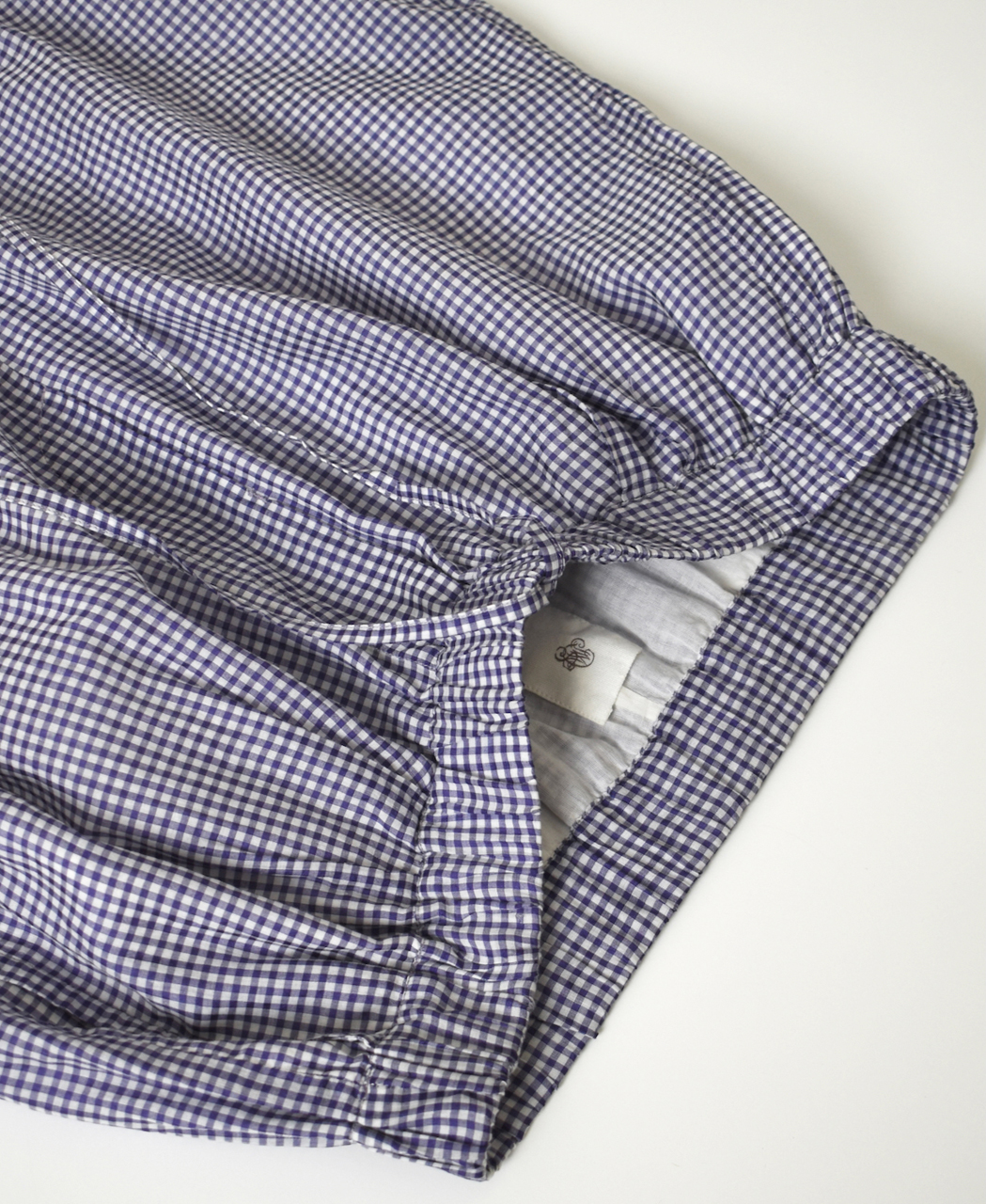 INMDS26025(パンツ) HANDWOVEN COTTON/SILK GINGHAM CHECK 2TUCK TAPERED EASY PANTS